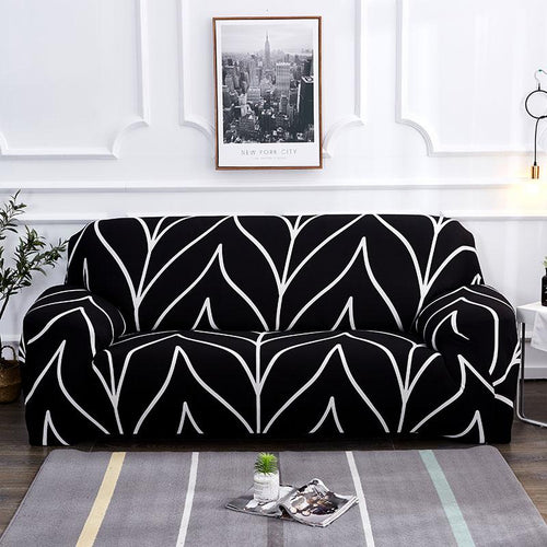 BLACK LEAVES - EXTENSIBLE ARMCHAIR AND SOFA COVERS